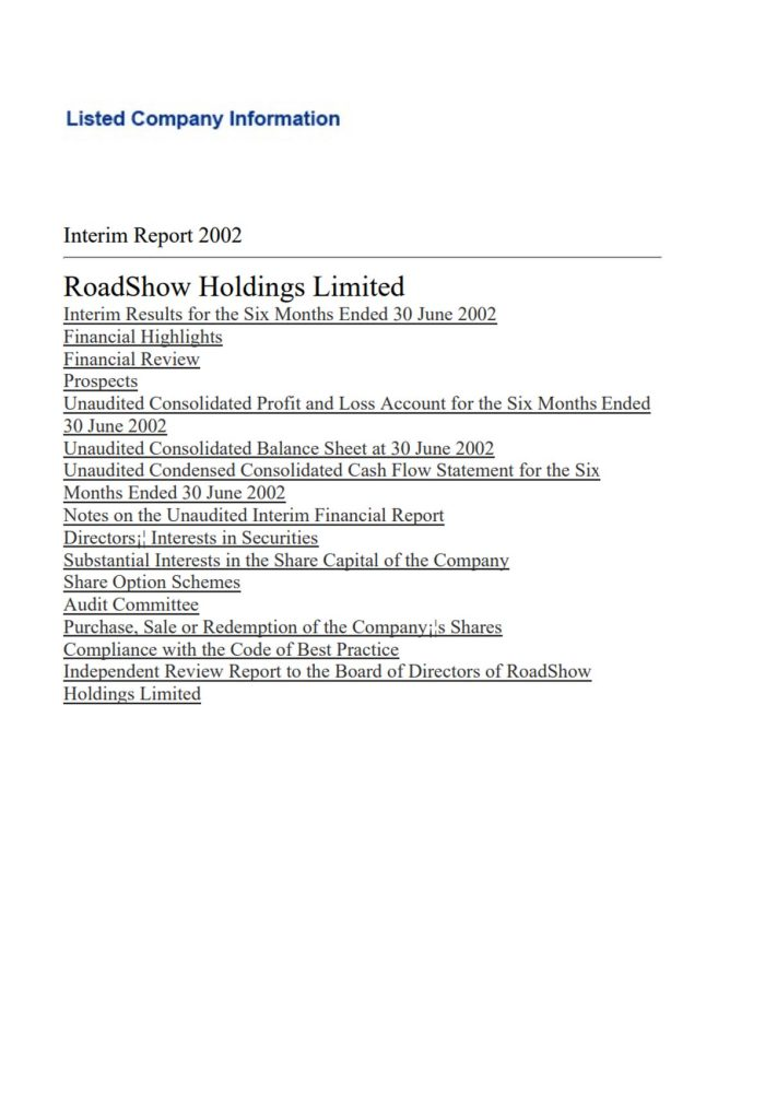 Interim Report 2002